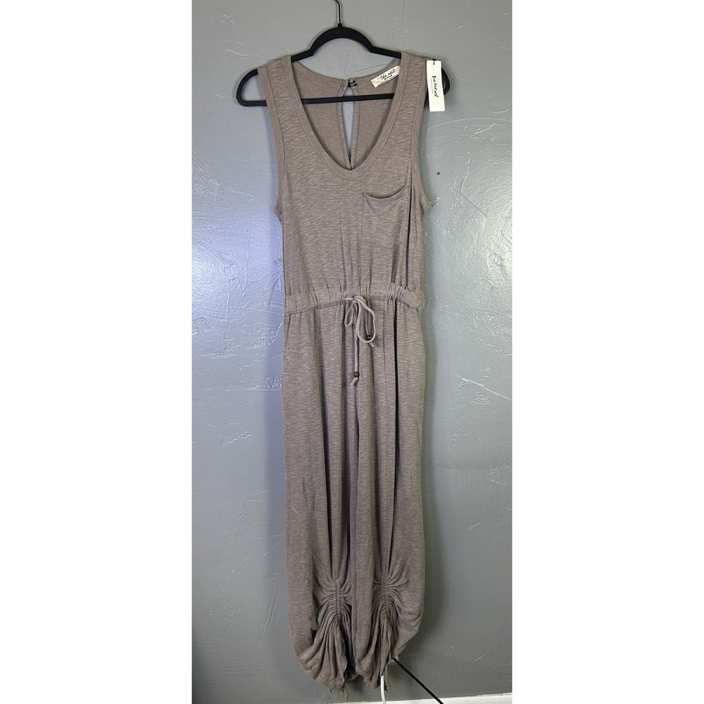 Three Birds Nest The Nest Solie Jumpsuit mocha S New Cinched Legs Front & Back